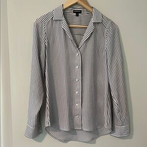Express, XS, Black and White Striped Shirt